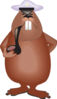 Beaver With Pipe Clip Art